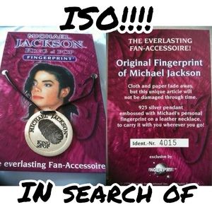 IN SEARCH OF MICHAEL JACKSON FINGERPRINT NECKLACE